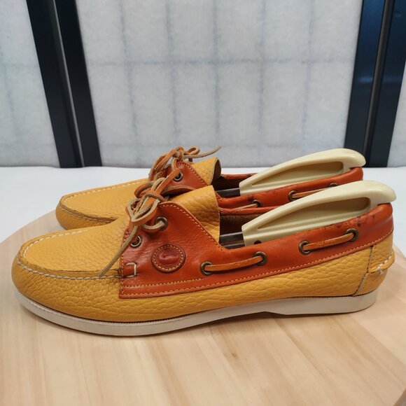 Vintage Dooney & Bourke Yellow Leather Loafer Slip On Boat Shoes Women US 11 M - Picture 5 of 14